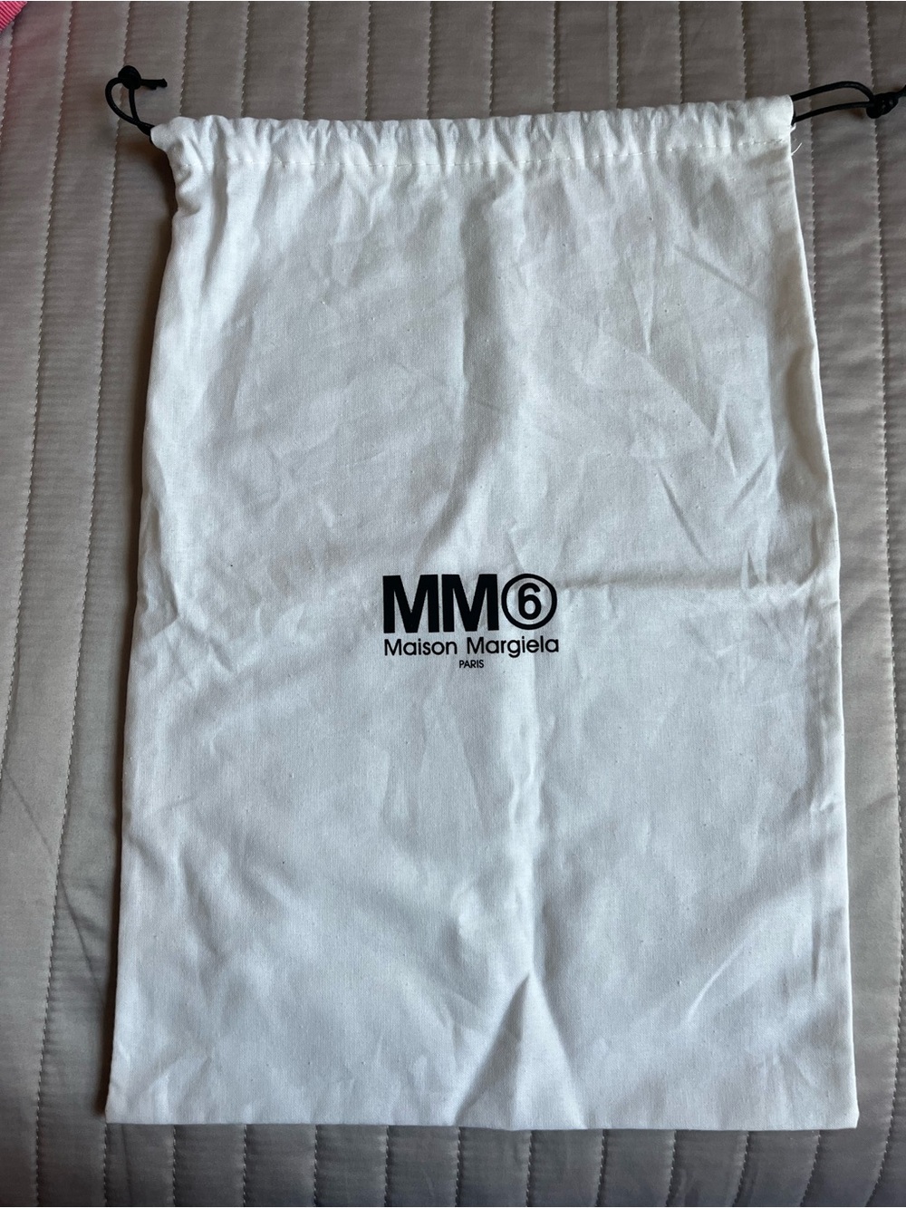 Maison Martin Margiela White Canvas Dust Pouch with Black Logo
